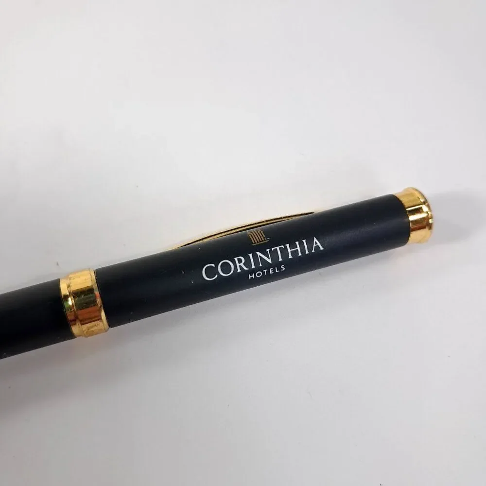 Corinthia Hotel pen Luxury Guest Ballpoint Travel collectible black Works Writes